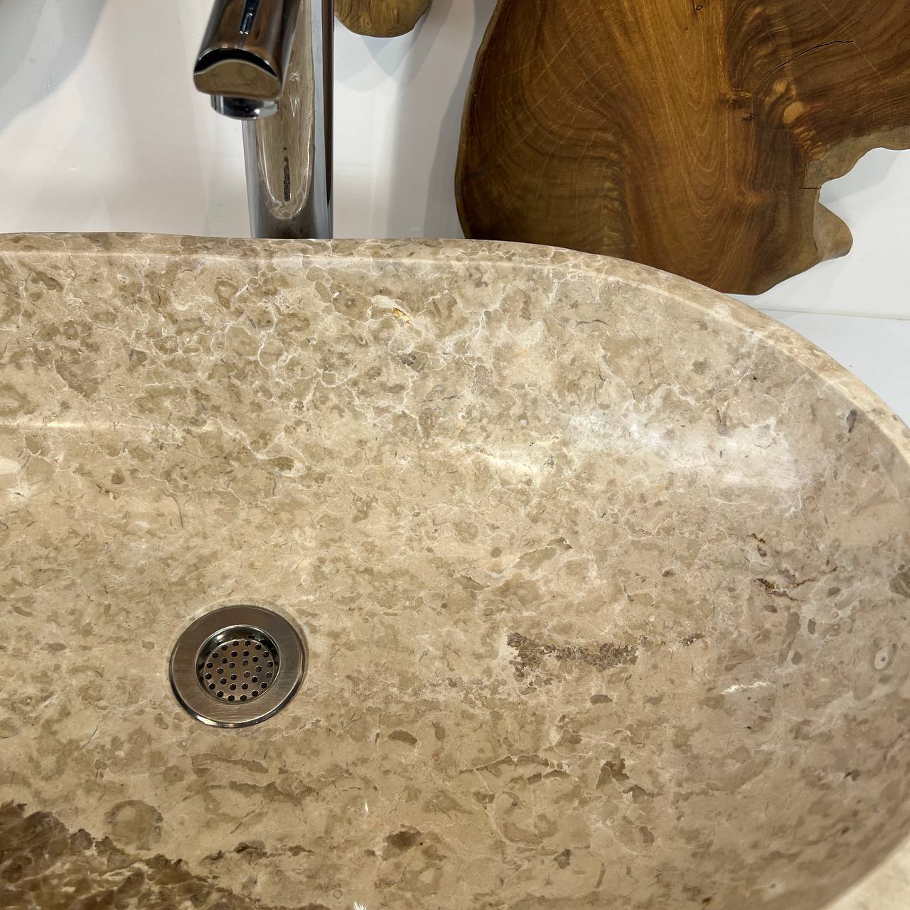 Раковина из мрамора Oval Cream OM-66806 60*37*18 из натурального камня