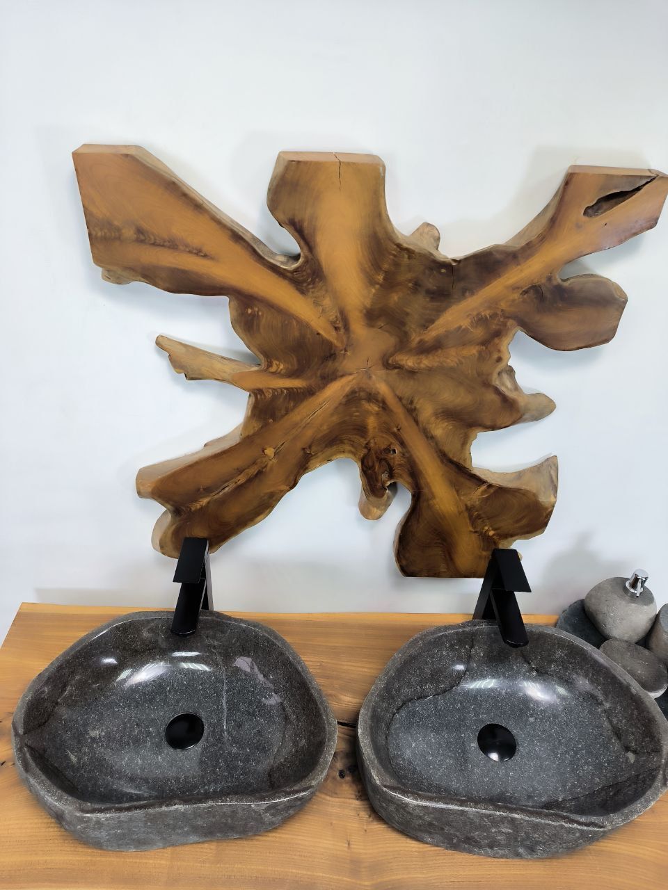 Раковина из речного камня ПАРА! RS-66393 51х35х16 из натурального камня
