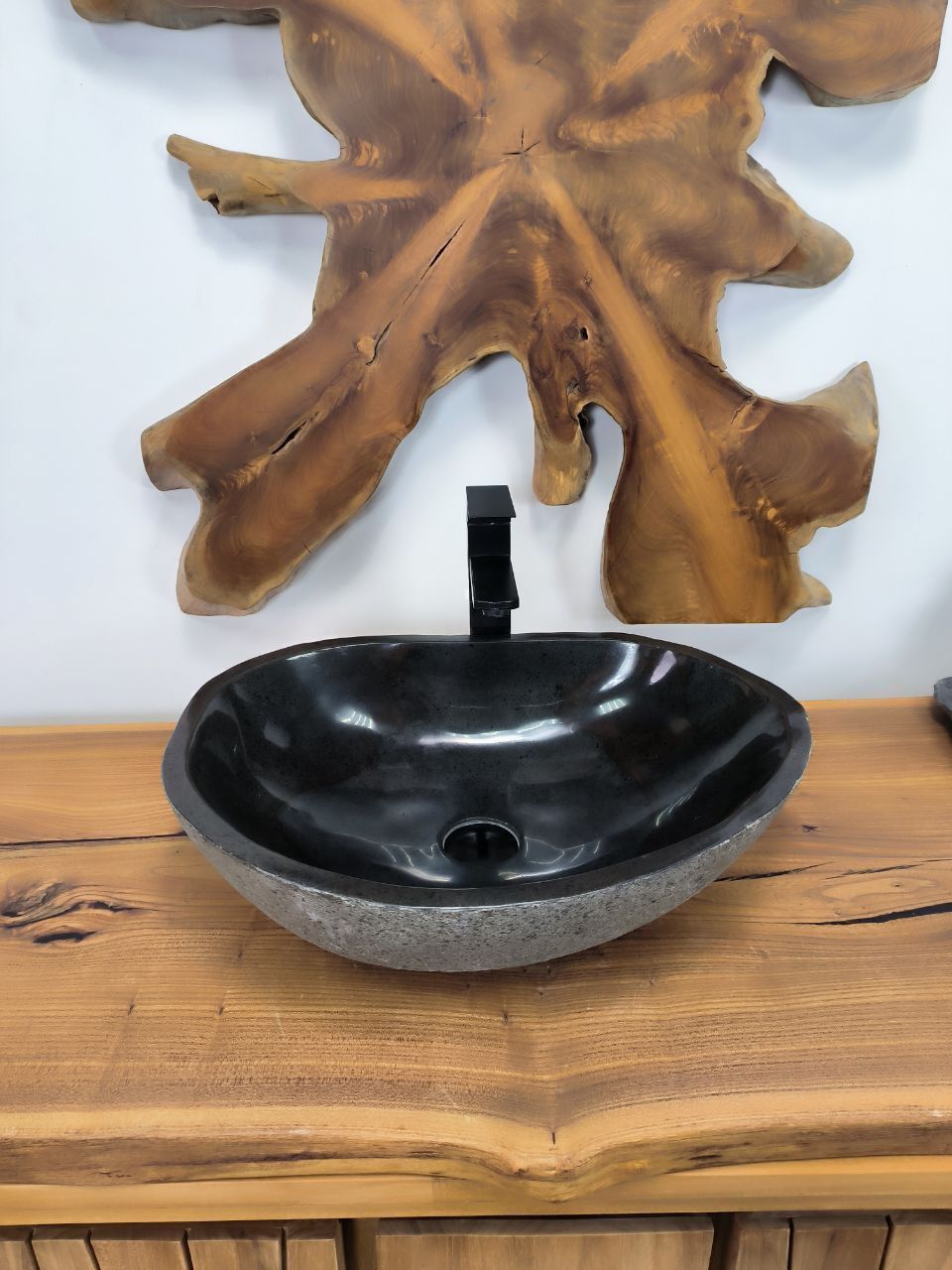 Раковина из речного камня RS-66353 54х39х15 из натурального камня