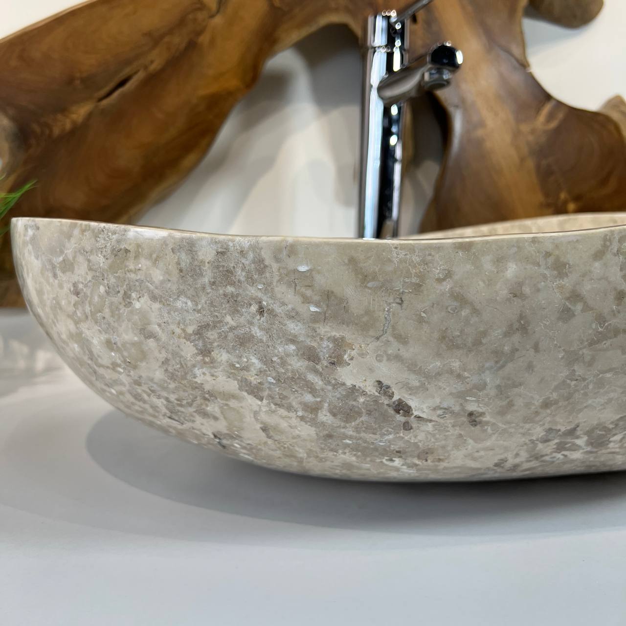 Раковина из мрамора Oval Cream OM-66806 60*37*18 из натурального камня