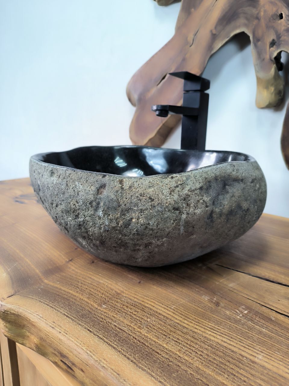 Раковина из речного камня RS-66373 41х33х14 из натурального камня