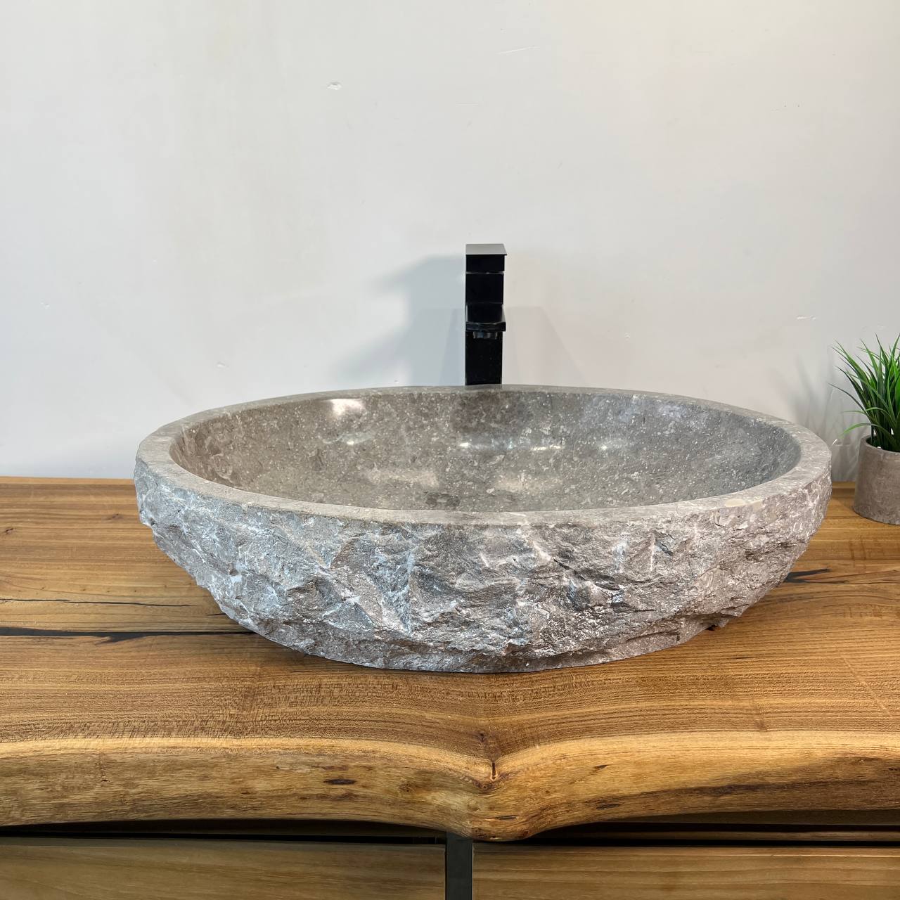 Раковина из мрамора Erozy Grey EM-66990 60*42*15 из натурального камня