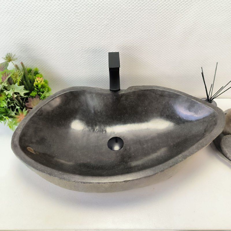 Раковина из речного камня RS-63543 (75*44*16) из натурального камня
