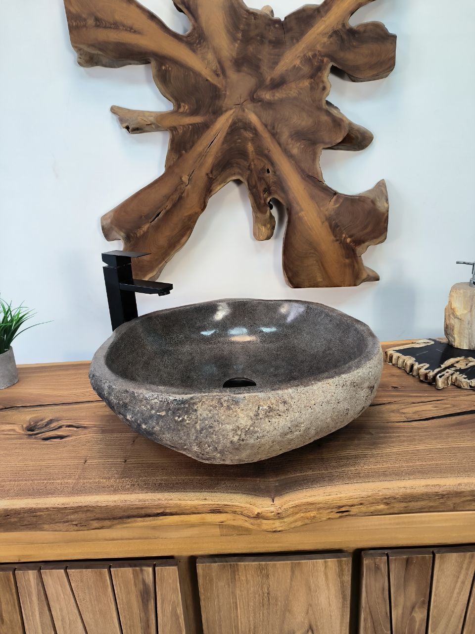 Раковина из речного камня RS-65903 50х50х15 из натурального камня