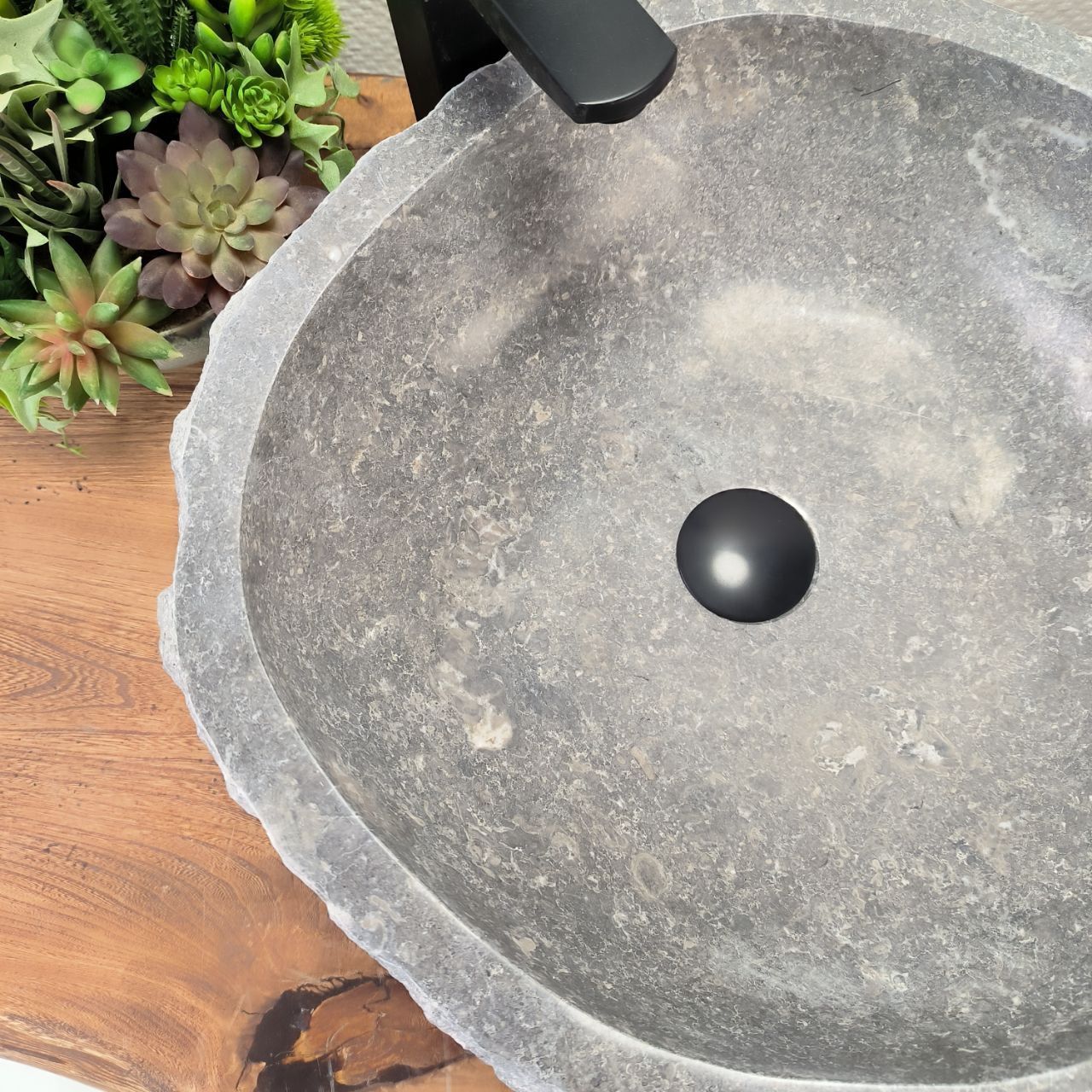 Раковина из мрамора Erozy Grey EM-62752 48*46*15 из натурального камня