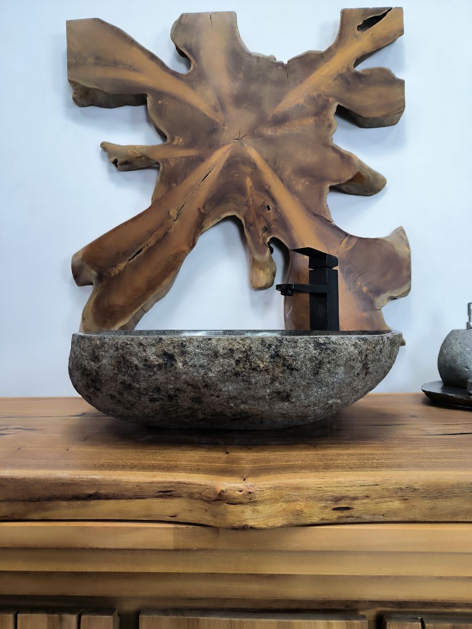 Раковина из речного камня RS-66419 50х41х15 из натурального камня