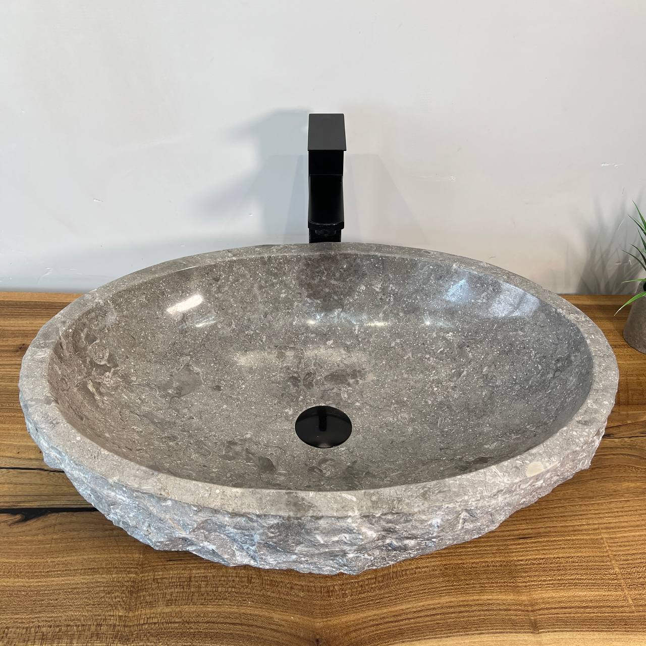 Раковина из мрамора Erozy Grey EM-66990 60*42*15 из натурального камня