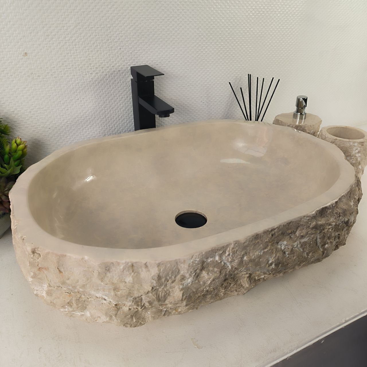 Раковина из мрамора Erozy Cream EM-65098 65*47*16 из натурального камня