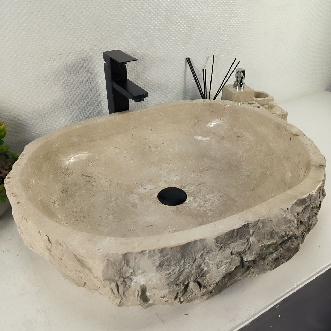 Раковина из мрамора Erozy Cream EM-65030 63*50*16 из натурального камня