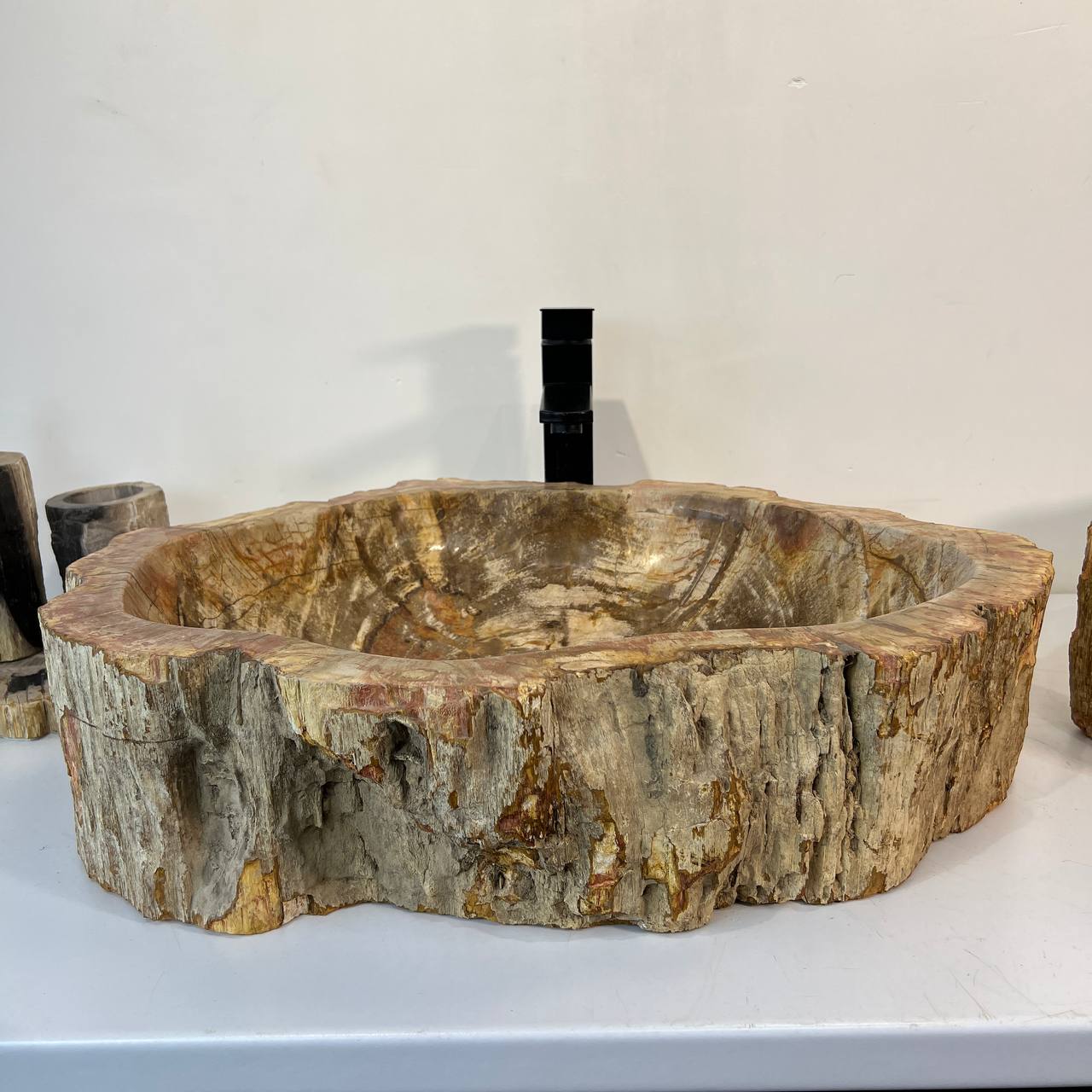 Раковина из окаменелого дерева ПАРА! OD-67011 63*46*16 из натурального камня