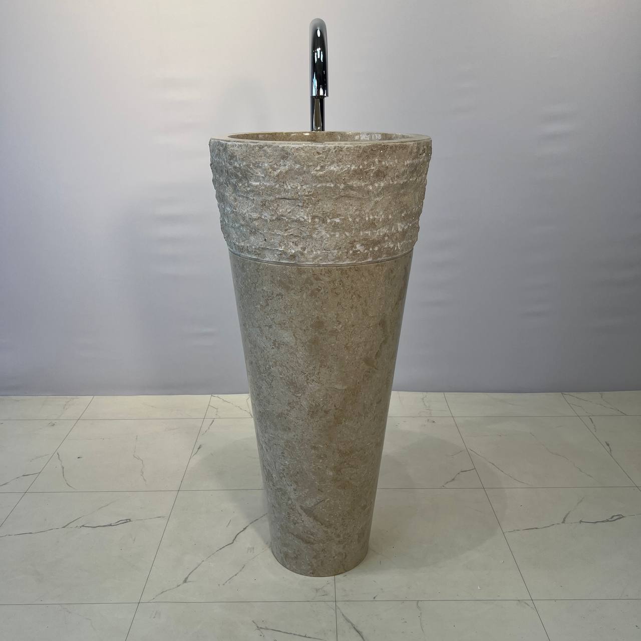 Раковина напольная из мрамора Erozy Top Cream MN-67031 40*40*90