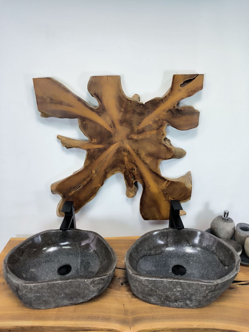 Раковина из речного камня ПАРА! RS-66393 51х35х16 из натурального камня