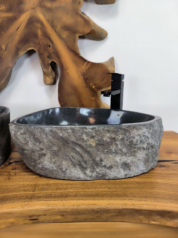 Раковина из речного камня ПАРА! RS-66554 47x32x15 натурального камня
