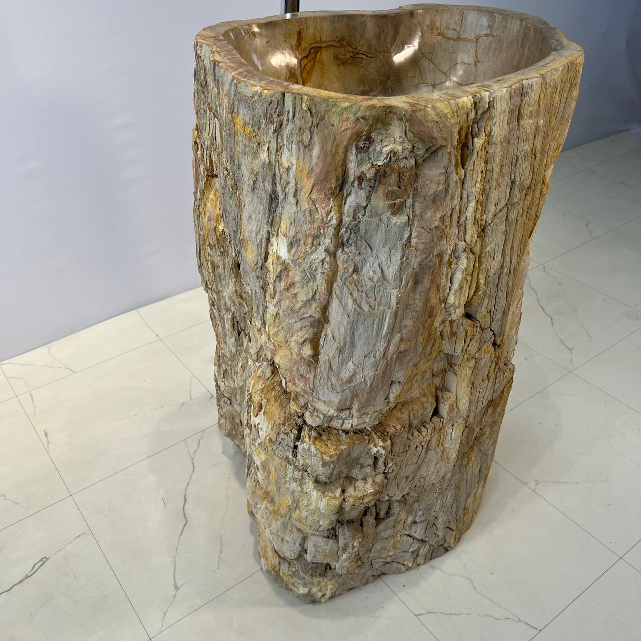 Раковина напольная из окаменелого дерева ODN-67058 56*45*90