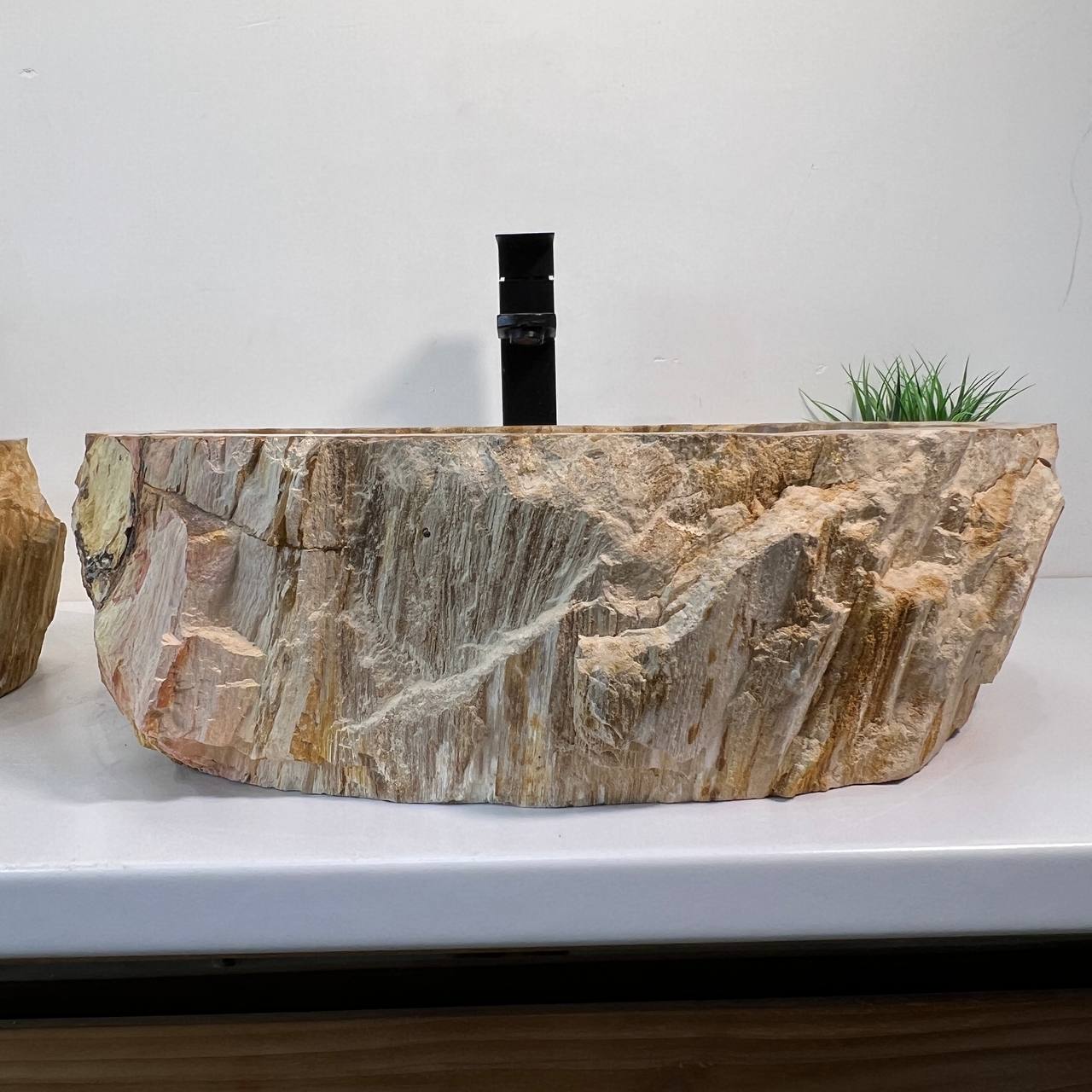 Раковина из окаменелого дерева ПАРА! OD-66941 53*42*15 из натурального камня