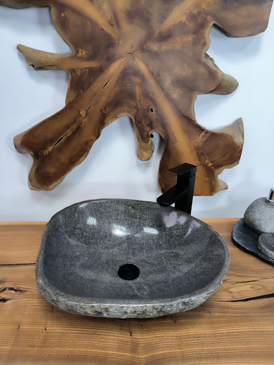 Раковина из речного камня RS-66419 50х41х15 из натурального камня