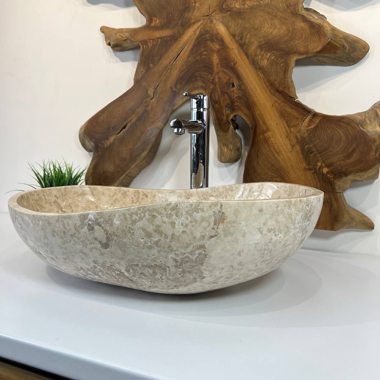 Раковина из мрамора Oval Cream OM-66806 60*37*18 из натурального камня