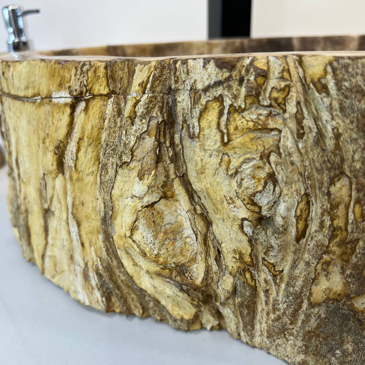 Раковина из окаменелого дерева ПАРА! OD-66906 70*47*15 из натурального камня