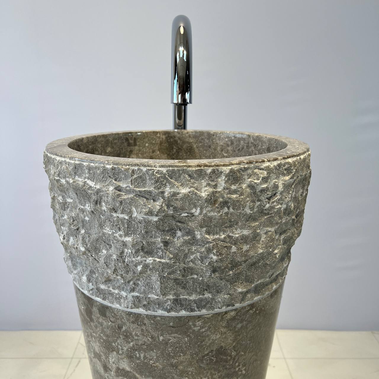 Раковина напольная из мрамора Erozy Top Grey MN-67044 40*40*90