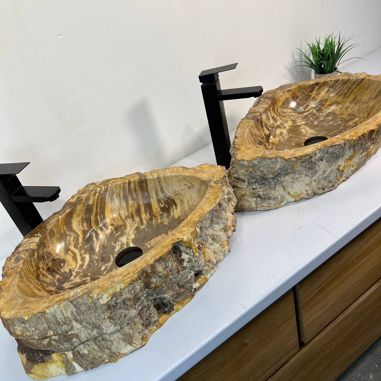 Раковина из окаменелого дерева ПАРА! OD-67024 54*42*15 из натурального камня