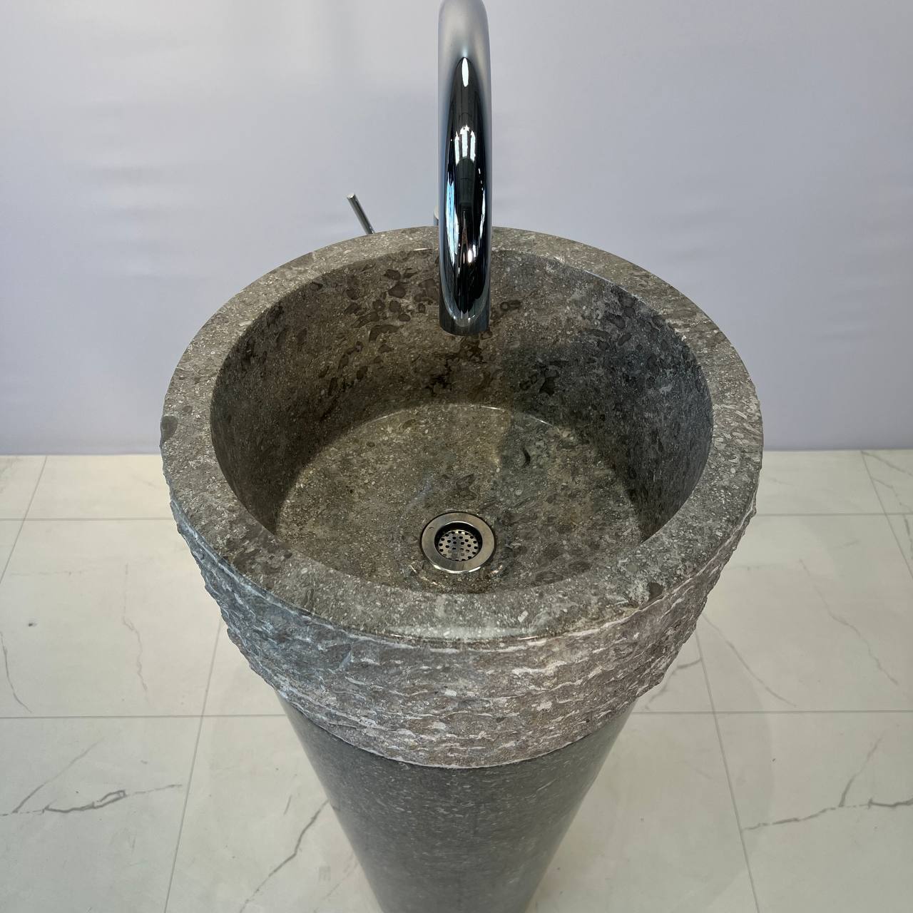 Раковина напольная из мрамора Erozy Top Grey MN-67054 40*40*90