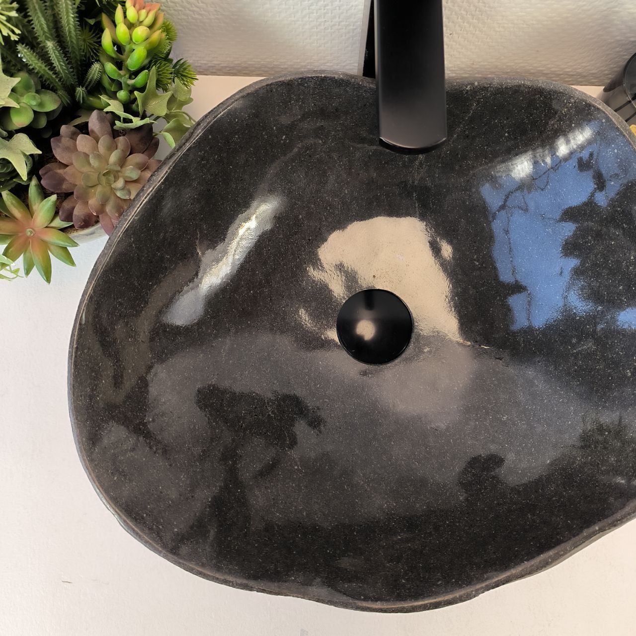 Раковина из речного камня RS-65391 43*39*15 из натурального камня
