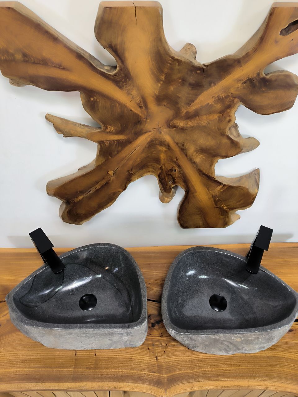 Раковина из речного камня ПАРА! RS-66554 47x32x15 натурального камня