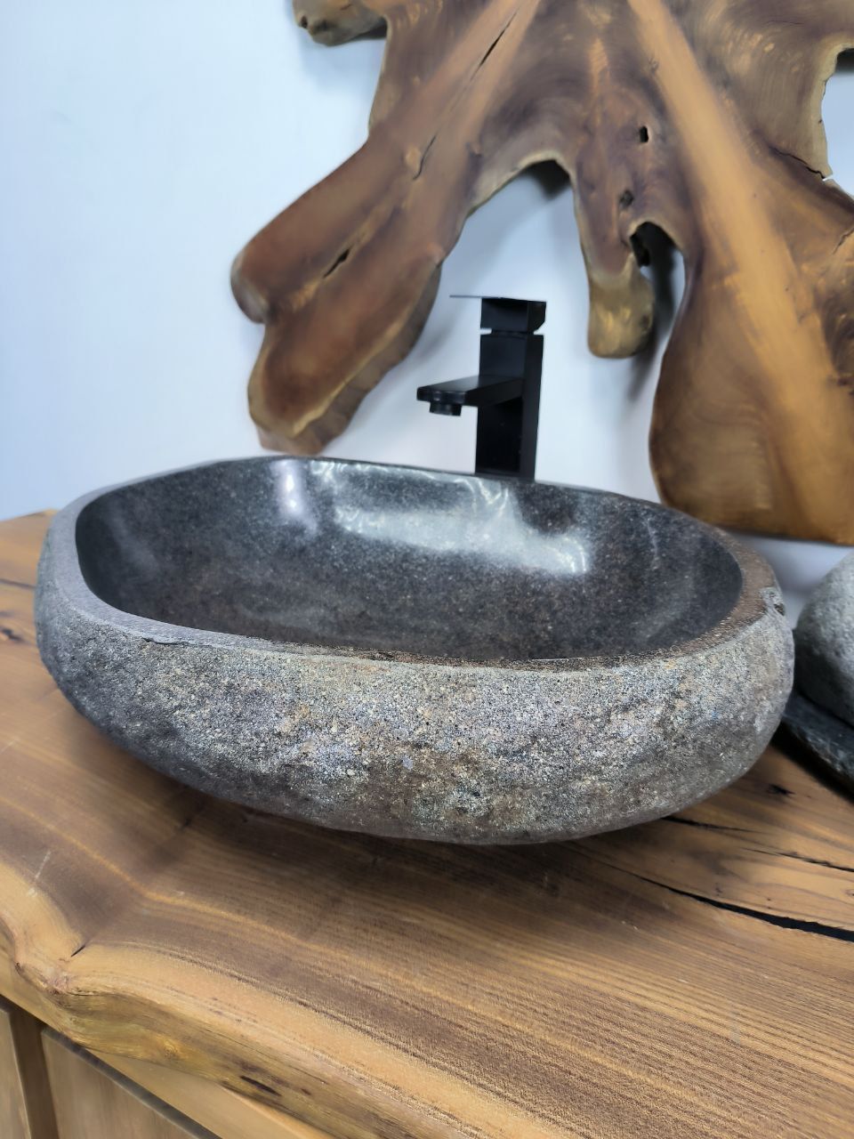 Раковина из речного камня RS-66332 50х41х15 из натурального камня