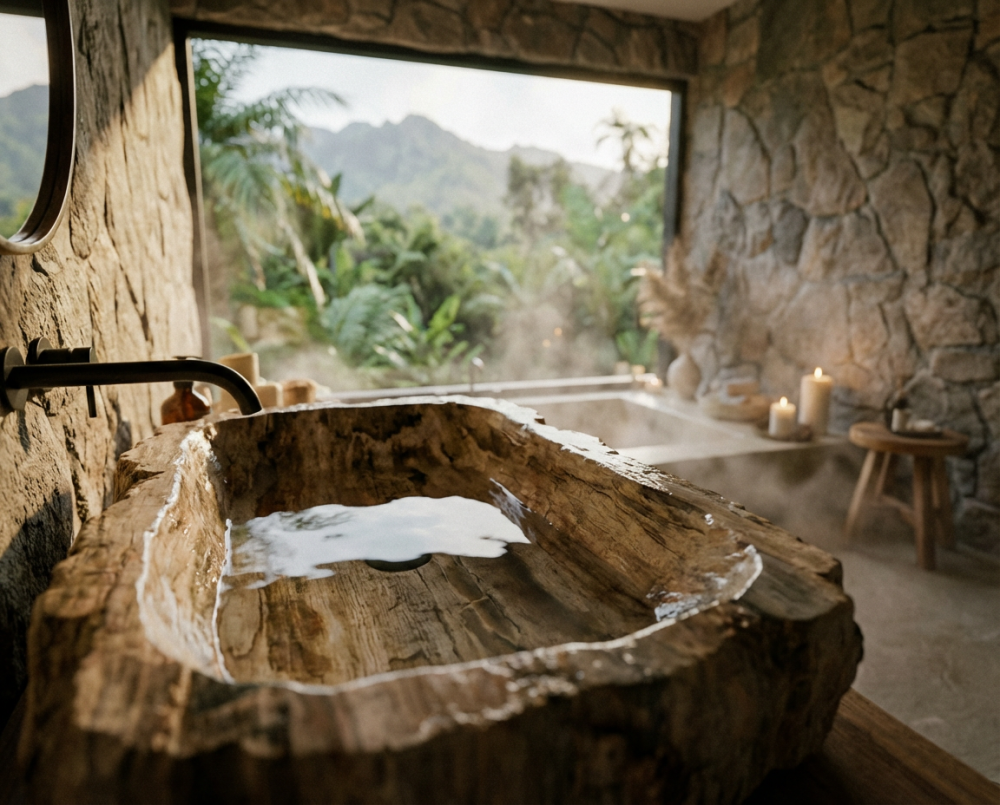 Окаменелое дерево в раковинах: эстетика вечной природы