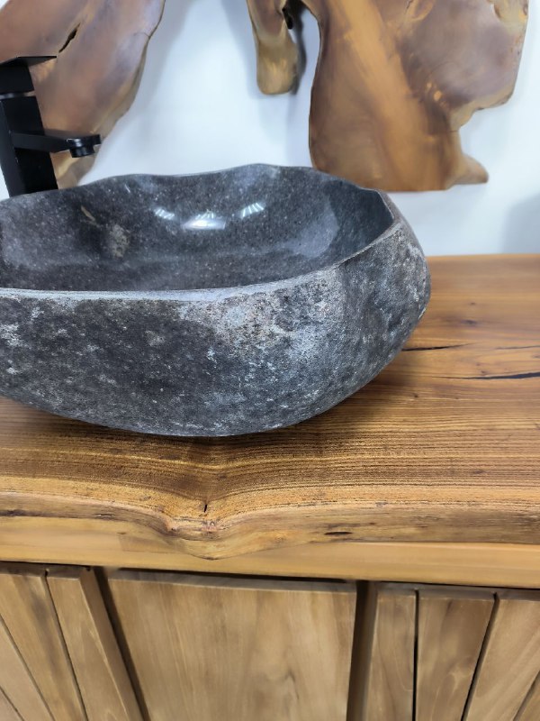 Раковина из речного камня RS-66691 47х42х16 из натурального камня