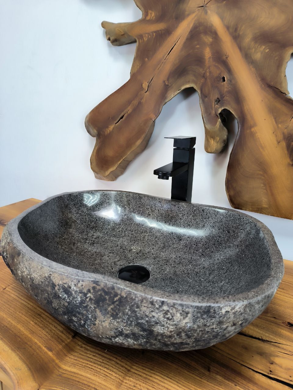 Раковина из речного камня RS-66556 53х38х15 из натурального камня