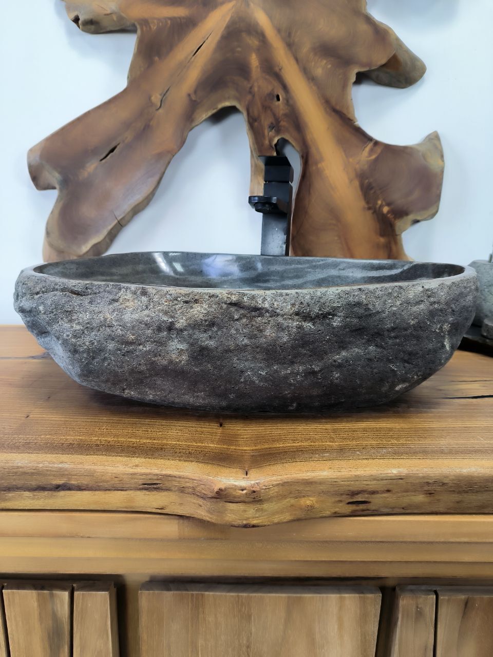 Раковина из речного камня RS-66480 55х42х15 из натурального камня