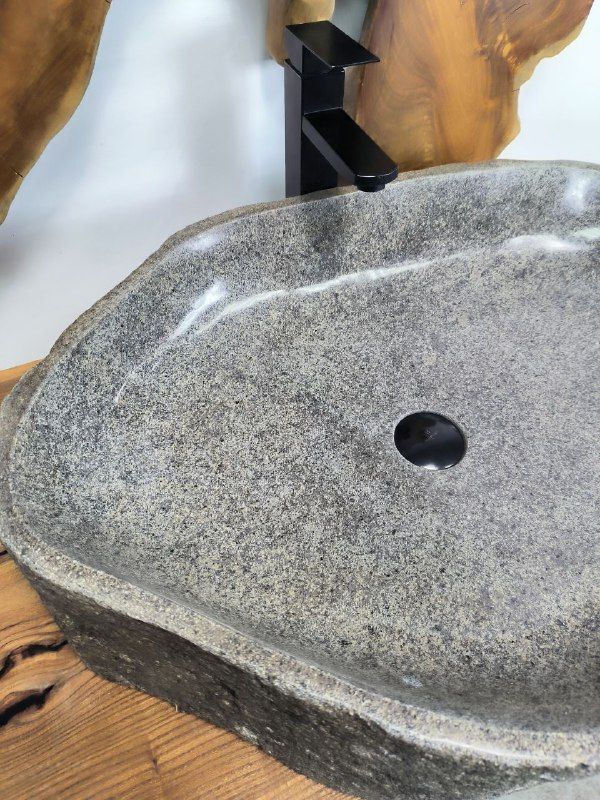 Раковина из речного камня RS-66605 71х52х15 из натурального камня