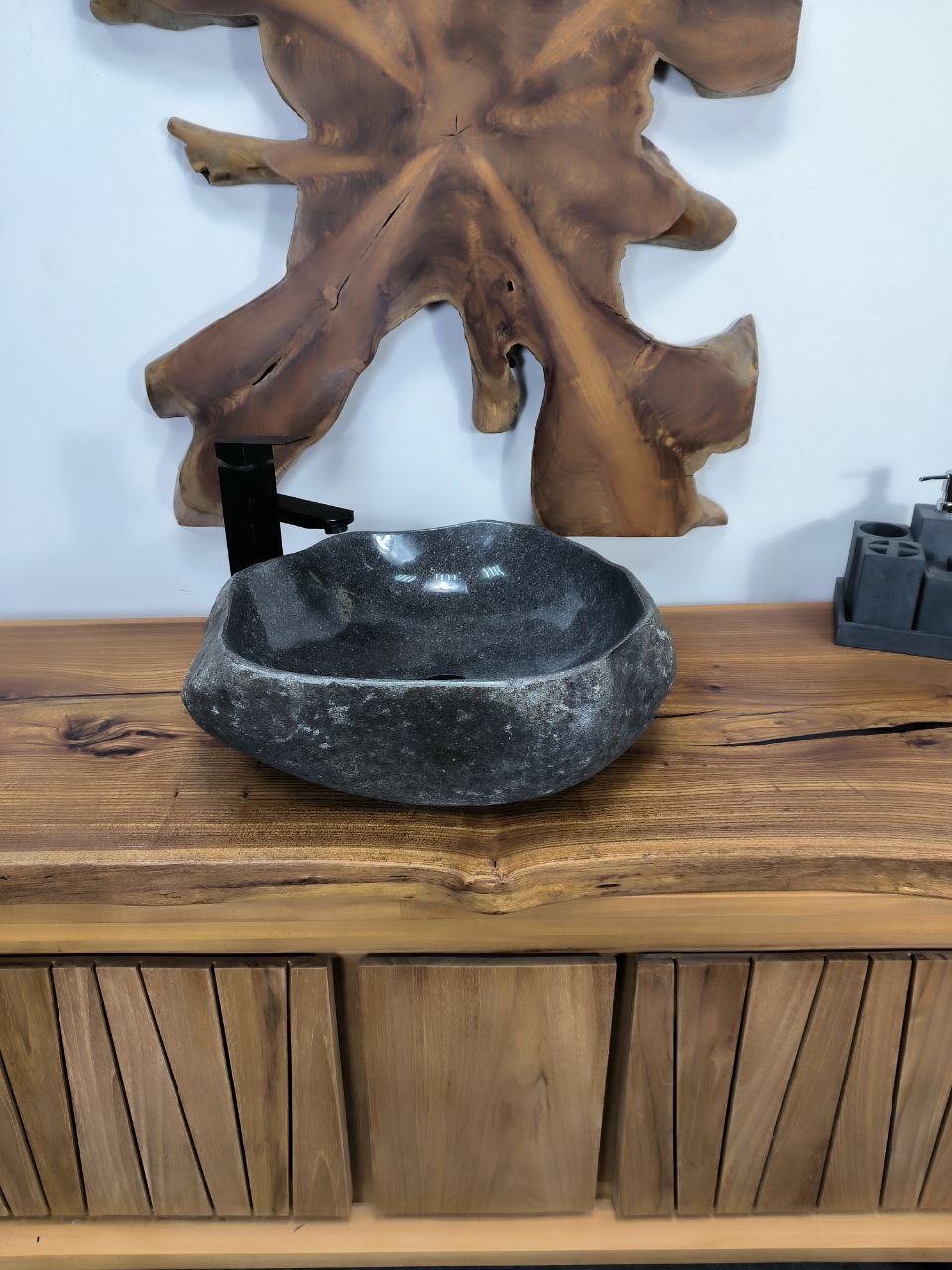 Раковина из речного камня RS-66691 47х42х16 из натурального камня