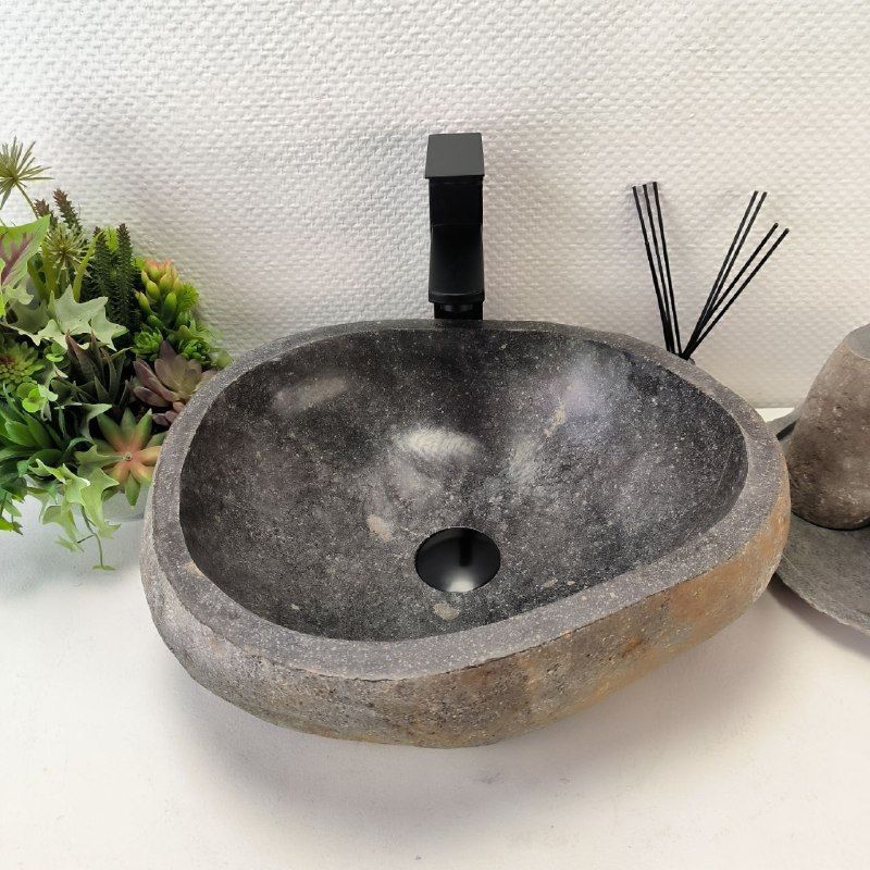 Раковина из речного камня RS-63569 (44*37*15) из натурального камня