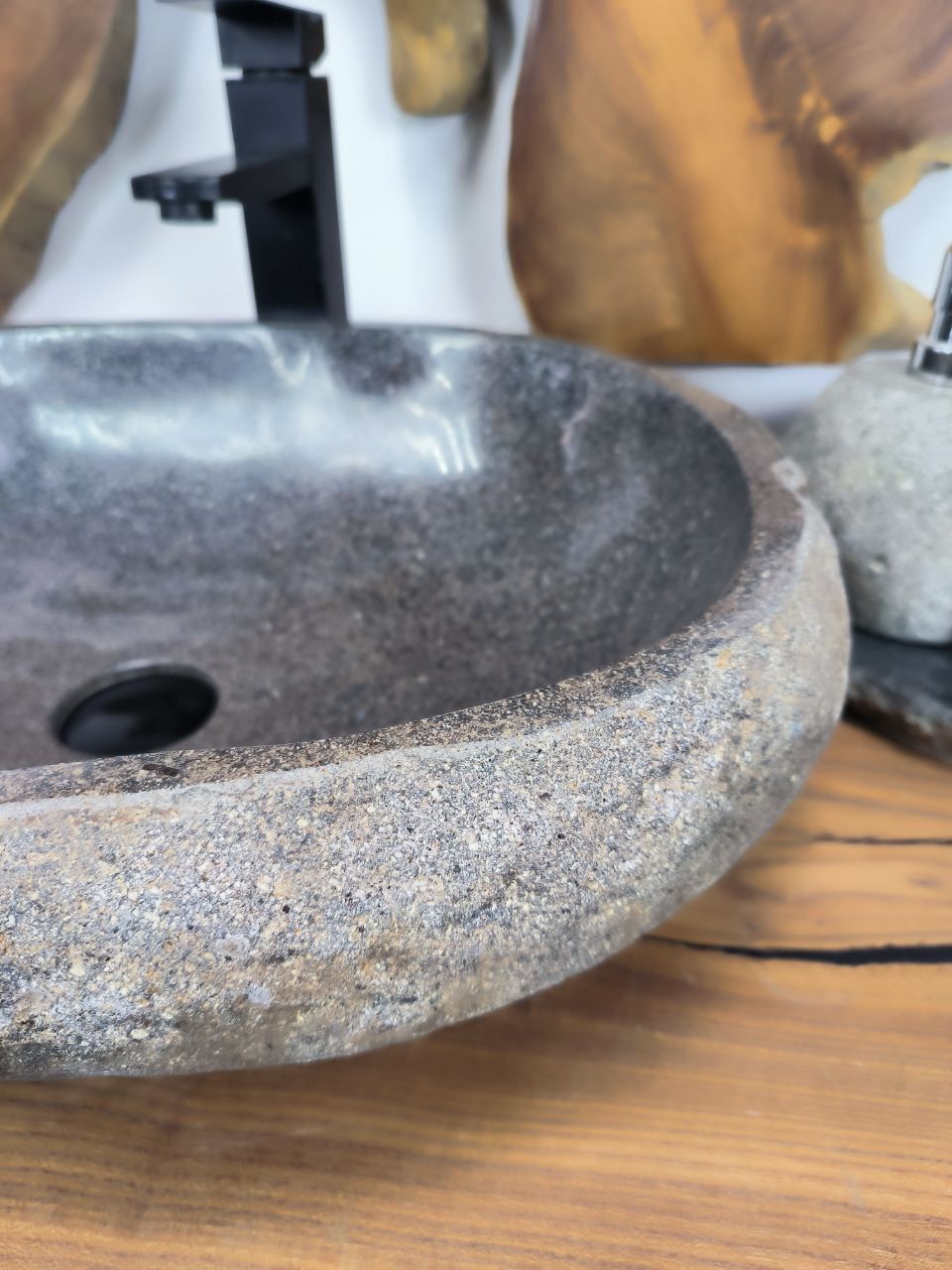 Раковина из речного камня RS-66332 50х41х15 из натурального камня