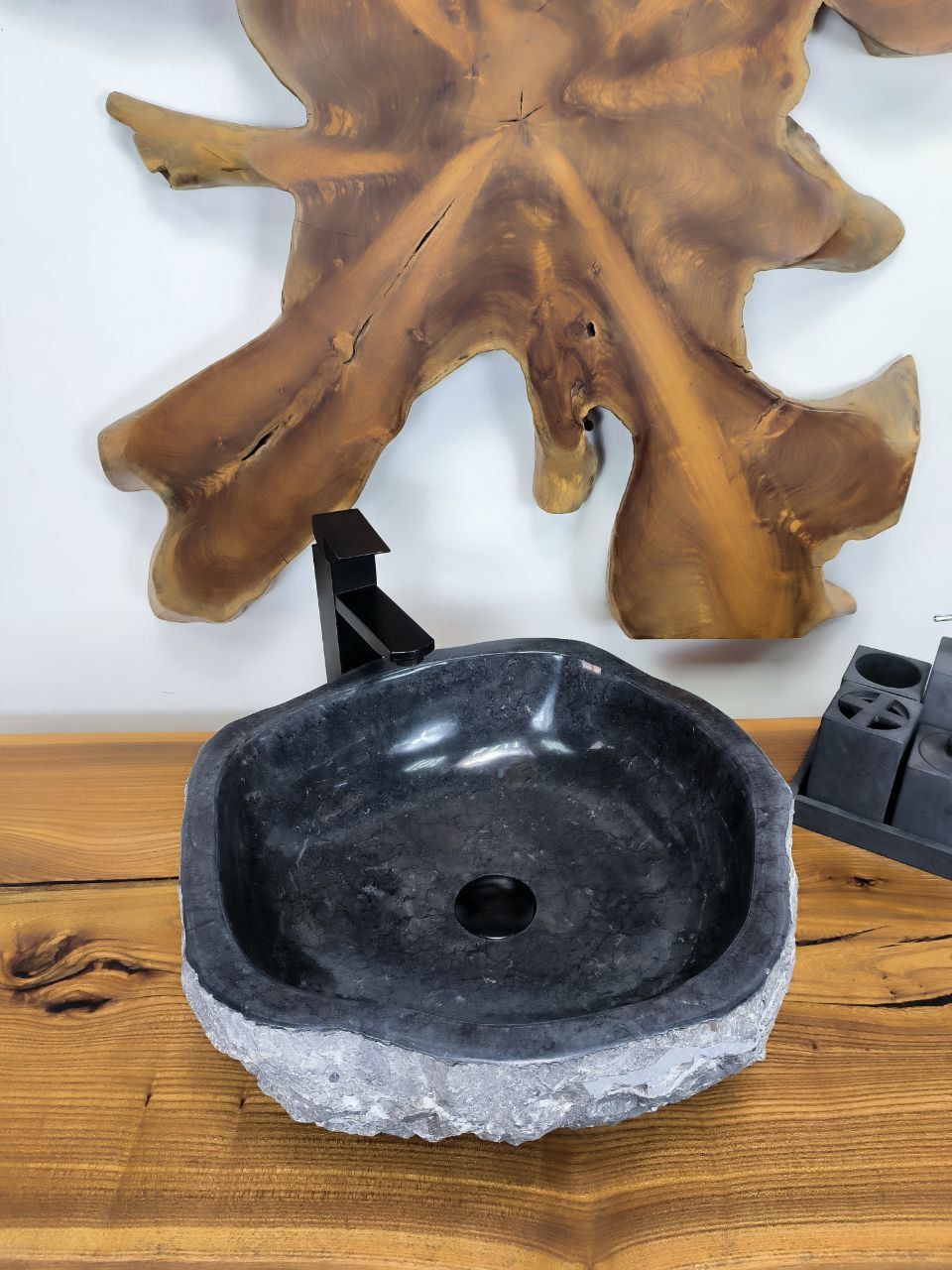 Раковина из мрамора Erozy Black EM-66611 46х44х16 из натурального камня
