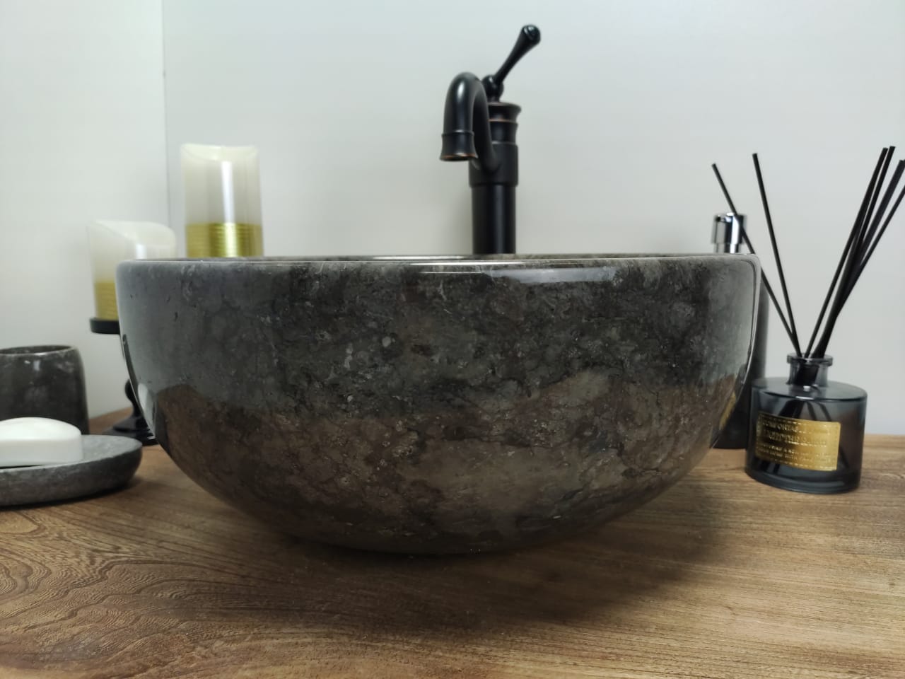 Раковина из мрамора Bowl Grey BM-60644 40*40*17 из натурального камня
