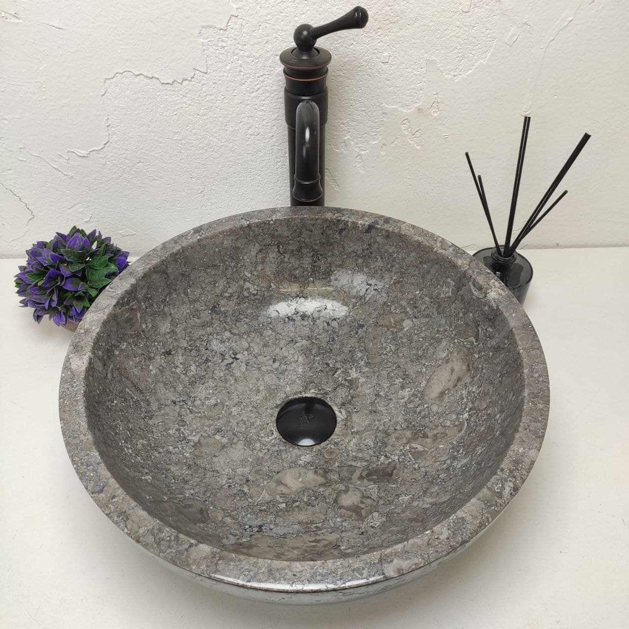 Раковина из мрамора Bowl Grey BM-61186 45*45*15 из натурального камня