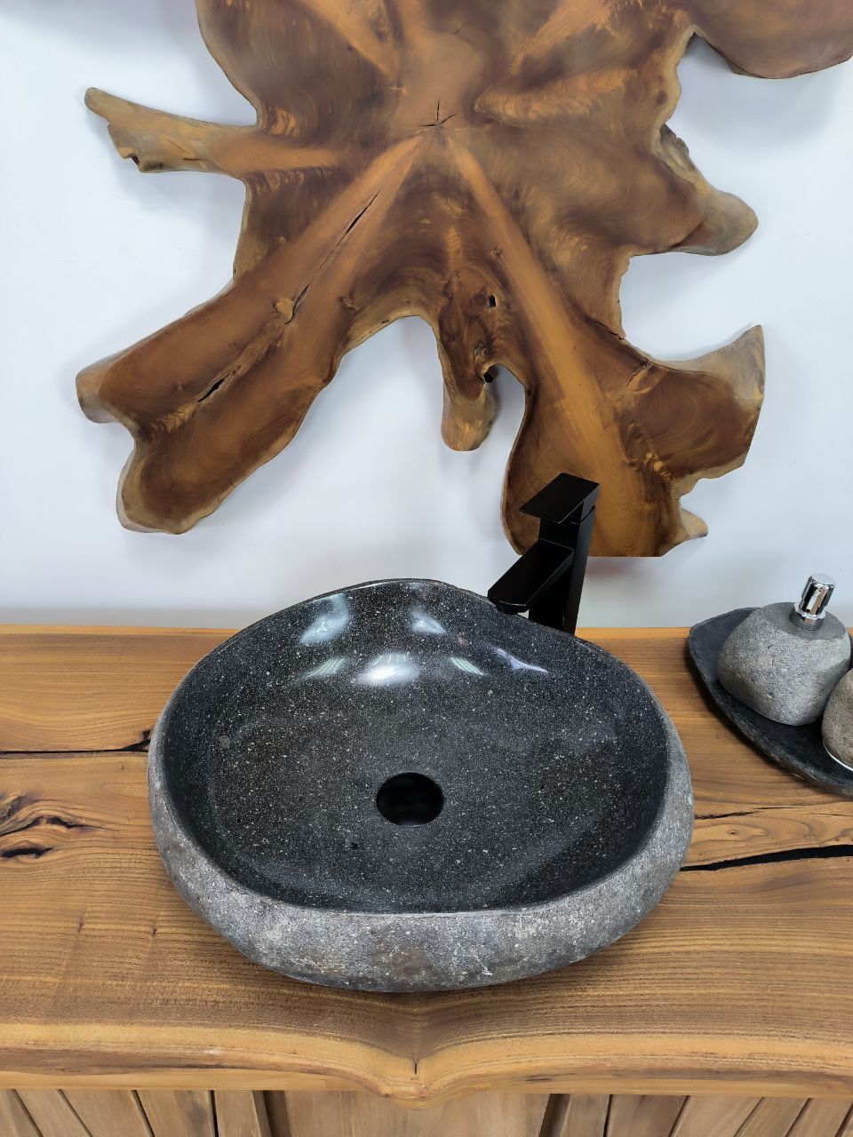 Раковина из речного камня RS-66291 50х43х15 из натурального камня