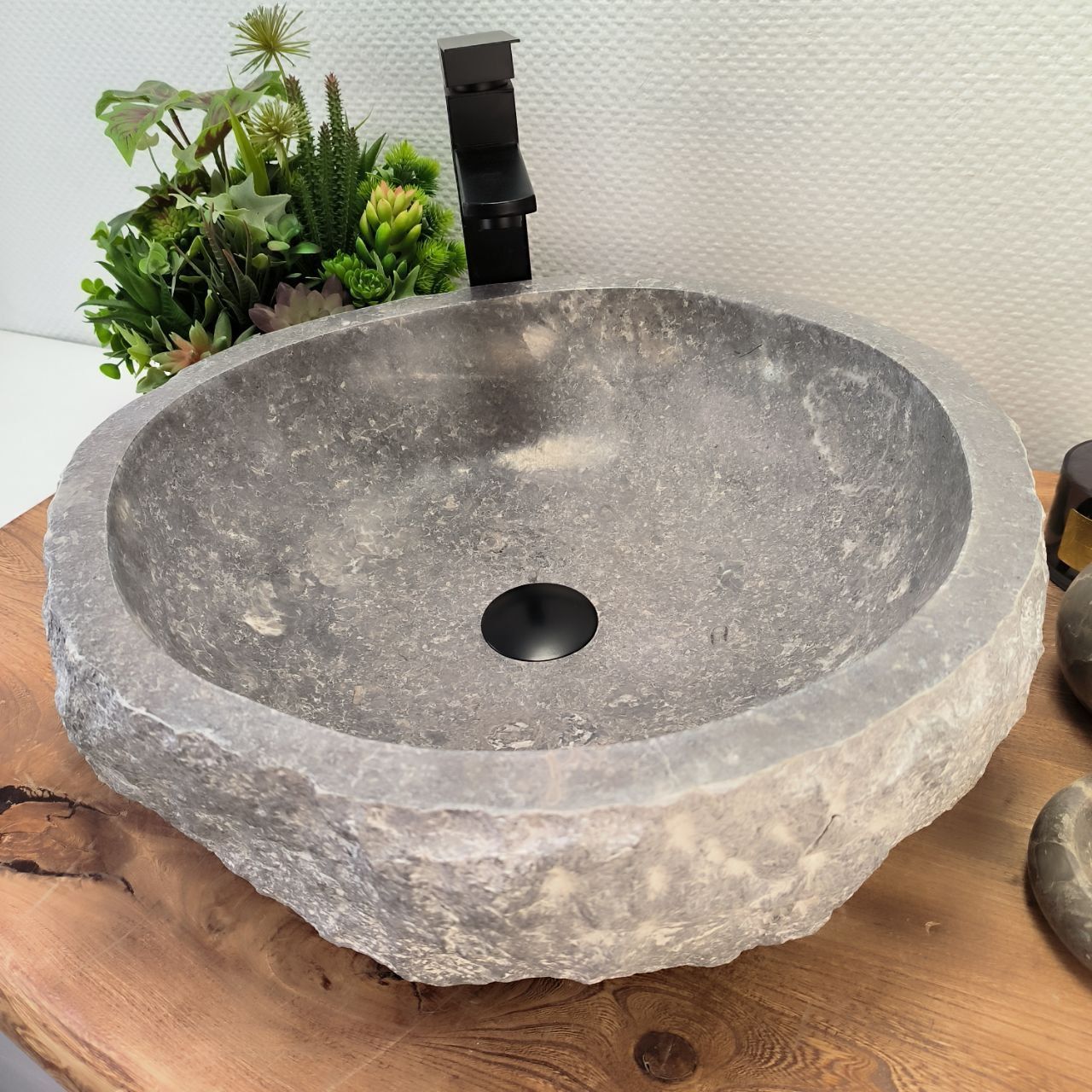 Раковина из мрамора Erozy Grey EM-62752 48*46*15 из натурального камня