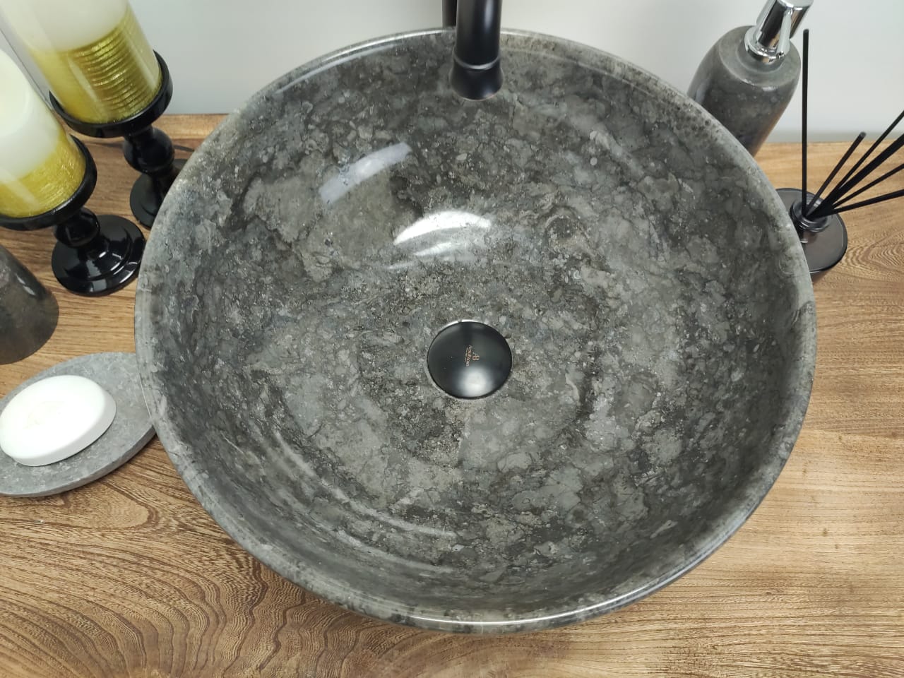 Раковина из мрамора Bowl Grey BM-60644 40*40*17 из натурального камня