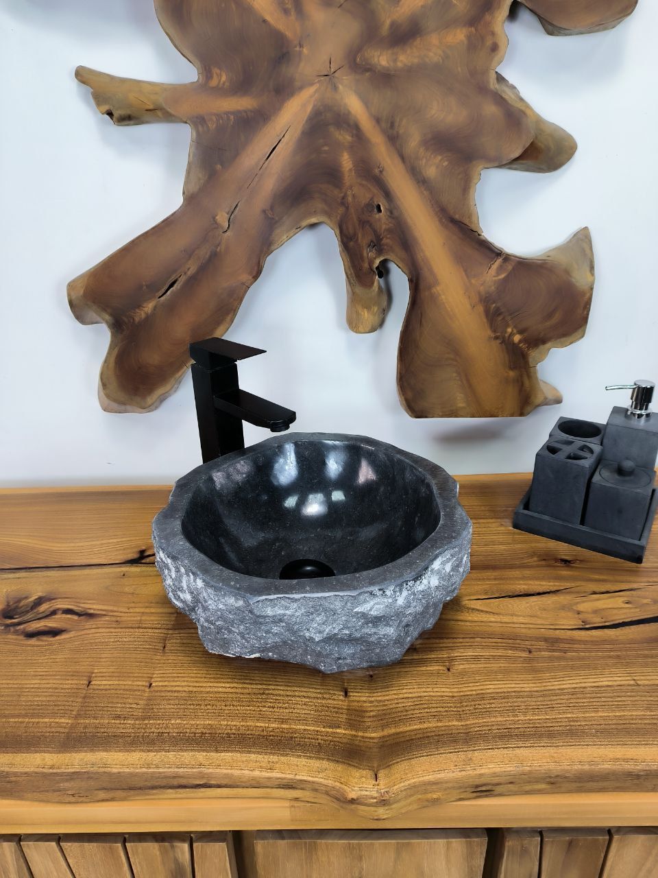 Раковина из мрамора Erozy Black EM-66616 35х34х15 из натурального камня