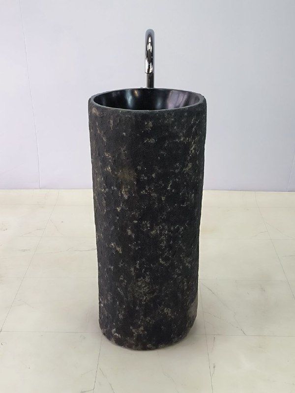 Раковина напольная из речного камня RN-66263 40х40х90 из натурального камня