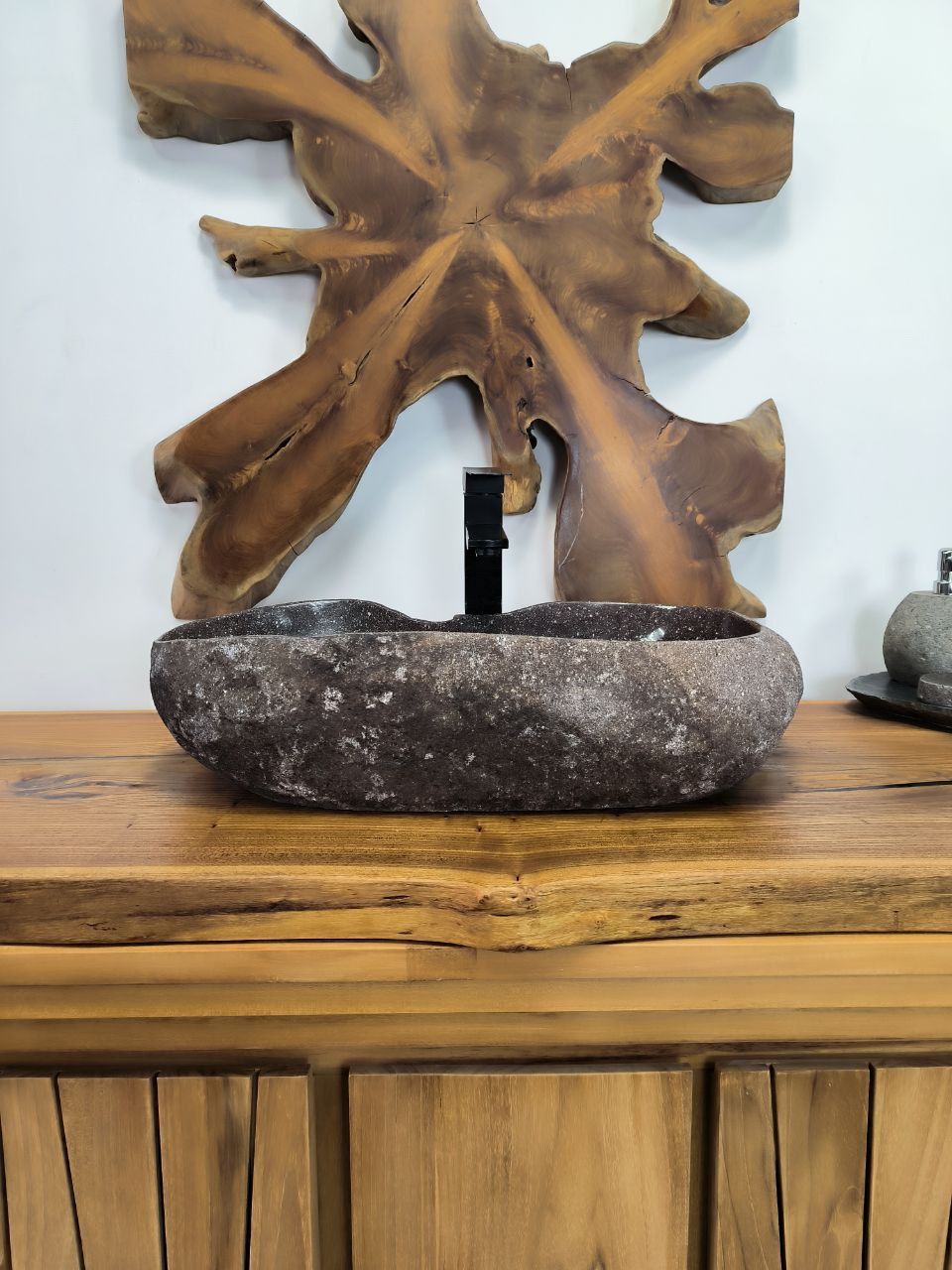 Раковина из речного камня RS-66445 60х33х15 из натурального камня
