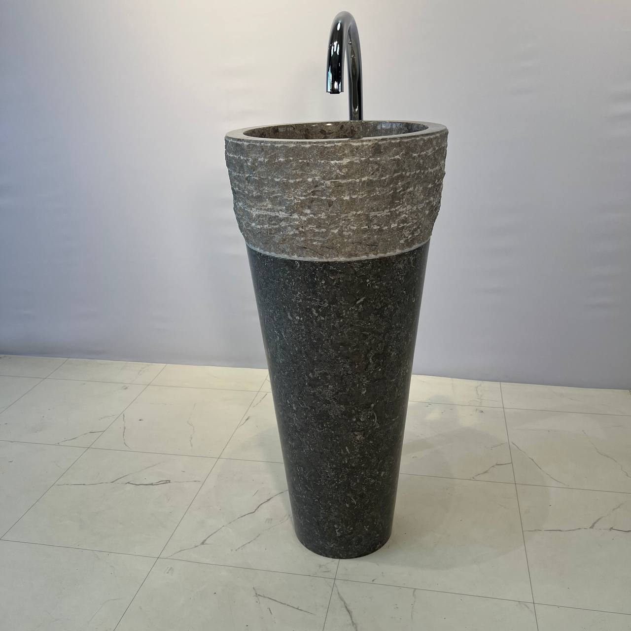 Раковина напольная из мрамора Erozy Top Grey MN-67054 40*40*90