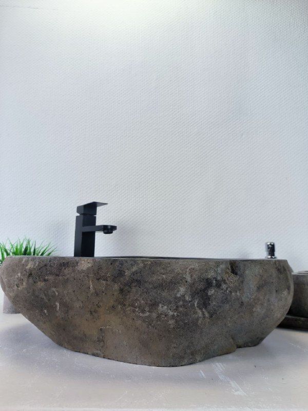 Раковина из речного камня RS-66193 56х47х15 из натурального камня