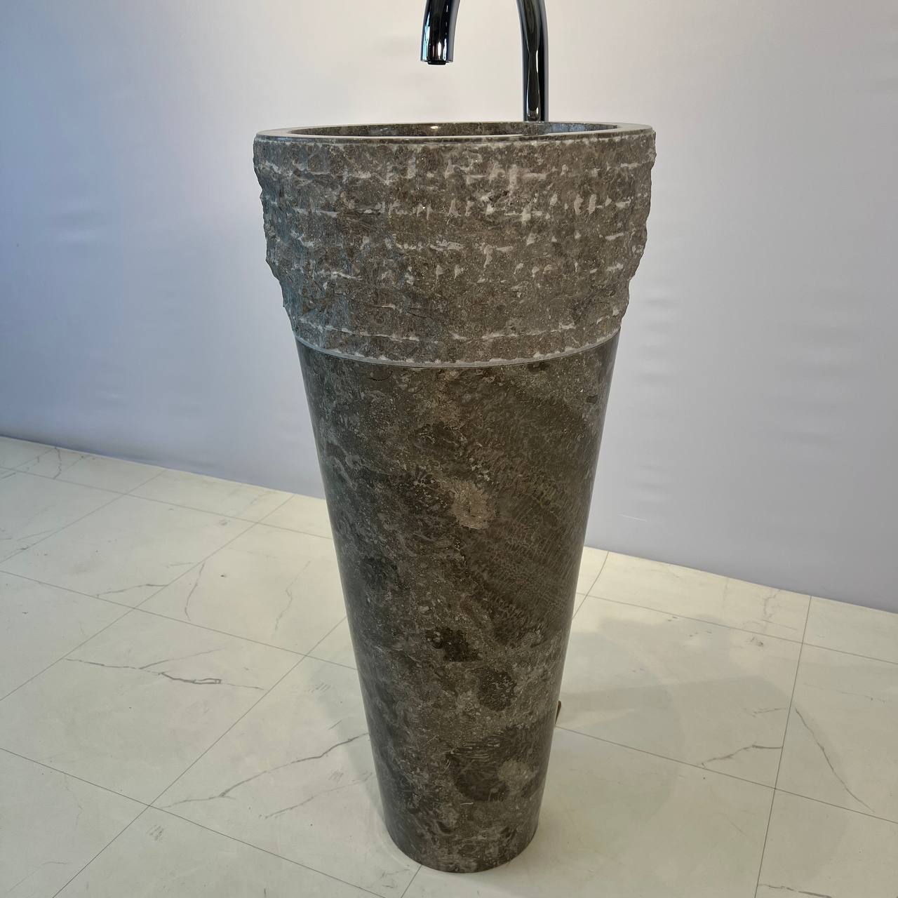 Раковина напольная из мрамора Erozy Top Grey MN-67044 40*40*90