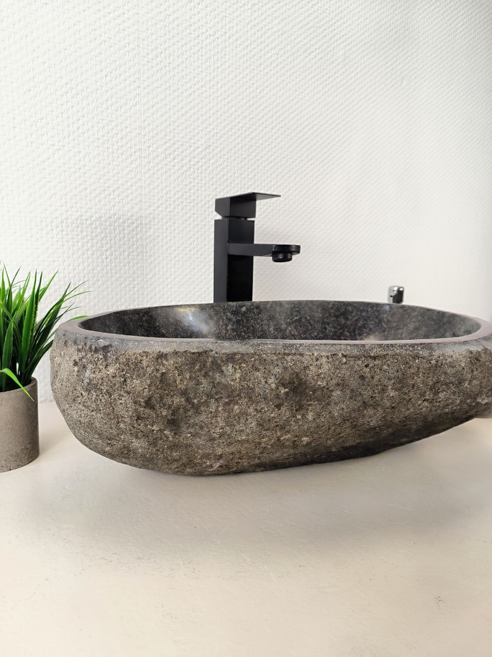 Раковина из речного камня RS-65993 50х33х15 из натурального камня