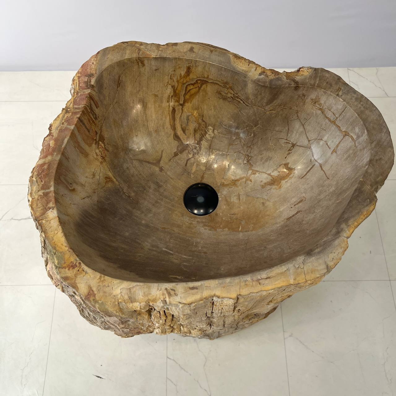 Раковина напольная из окаменелого дерева ODN-67058 56*45*90